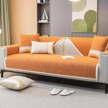 Подушка для дивана из шенилла, легкая, роскошная, современная, высококачественная, всесезонная, противоскользящая, простая, наволочка для подушки сиденья 70*70cm