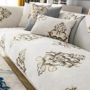 Подушка для дивана из шенилла Light Luxury All Seasons Universal в европейском стиле, кожаный чехол для дивана, чехол для полотенца на спинку, ткань 70x70