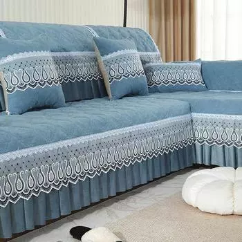 Подушка для дивана из шенилла Modern Simple, нескользящая, универсальная, Four Seasons 70*70 бежевый