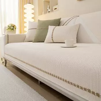 Подушка для дивана из шенилла на осень и зиму, нескользящая подушка, универсальный кожаный чехол для дивана, универсальное полотенце на все времена года 70X70 зелёный