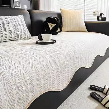 Подушка для дивана из шенилла, нескользящая, чехлы для диванов Four Seasons для гостиной, универсальный нестандартный защитный коврик для сиденья, домашний декор A 90x90cm 1PC