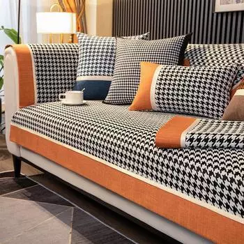 Подушка для дивана из шенилла, нескользящая, устойчивая к пятнам, устойчивая к царапинам, с антипригарным покрытием, подушка для дивана Four Seasons Universal High Sense 70*70cm