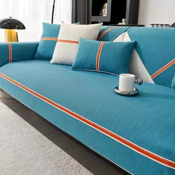 Подушка для дивана из шенилла, однотонная, красная, чехол для дивана для гостиной, чехол для дивана на 1/2/3/4 места, чехол для углового дивана L-типа с противоскользящим покрытием 30x50cm pillowcase зелёный