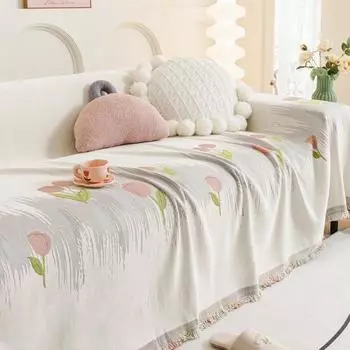 Подушка для дивана из шенилла, полностью покрытая тканью, универсальный нескользящий чехол для дивана Four Seasons, свежий, устойчивый к царапинам тканевый чехол, одеяло 180*130cm