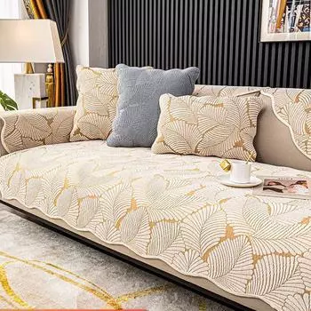 Подушка для дивана из шенилла, простая современная кожаная подушка для дивана, нескользящий чехол для дивана, универсальное утолщение Four Seasons 70*70cm