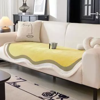 Подушка для дивана из шенилла с плюшевой кромкой, нескользящий чехол для дивана, универсальные чехлы для дивана Four Seasons, полотенце для дивана неправильной формы A 90x90