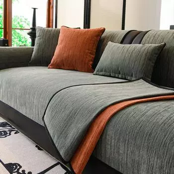 Подушка для дивана из шенилла Simplicity, однотонная, нескользящая, для гостиной, устойчивая к грязи и износу, черная подушка для дивана с каймой 70x70cm 1pcs