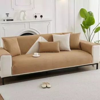 Подушка для дивана из шенилла, универсальная для всех сезонов, нескользящая подушка для сиденья, водонепроницаемый барьер от мочи, антипригарный чехол для дивана из меха для домашних животных, тканевый чехол 70*70cm