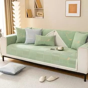 Подушка для дивана из шенилла, универсальная для всех сезонов, простая современная противоскользящая подушка, новый вышитый чехол для дивана, полотенце для спинки и чехол 70*70cm