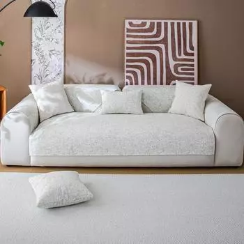 Подушка для дивана из шенилла, универсальная для всех сезонов, нескользящая, в стиле французской середины века, простая подушка для сиденья с прямым рядом, чехол, чехол для дивана, полотенце 70*70cm