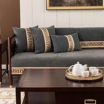 Подушка для дивана из шенилла в китайском стиле, нескользящая, универсальная, простая, из ткани, для дивана, полотенце, комбинация 70*70