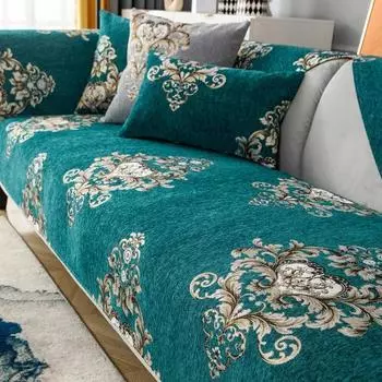 Подушка для дивана из шениллового жаккарда Four Seasons Universal European Style Couch Cover Cover Anti Slip Wear Resistance Sofa Cover 70x70cm 1pcs