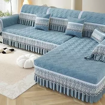 Подушка для дивана из шенилловой юбки Modern Simple, нескользящая, устойчивая к царапинам от кошек, универсальная подушка для дивана Four Seasons 30*50 бежевый