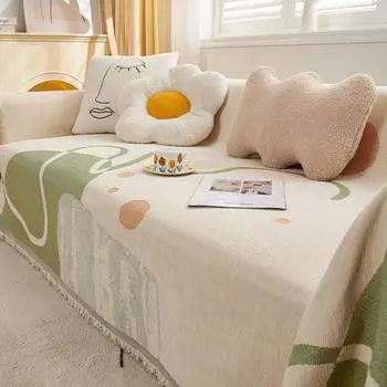 Подушка для дивана из синели, чехол для дивана с защитой от кошачьих лап, универсальное одеяло для подушек, простое полотенце для дивана на четыре сезона, ткань с полным покрытием 180*130cm