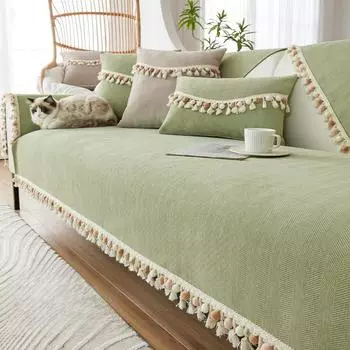 Подушка для дивана из синели Four Seasons, универсальная кожаная подушка для дивана в стиле Ins, новинка 2024, чехол для дивана, ткань, полотенце 70*70