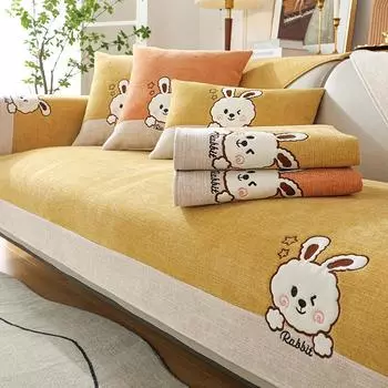 Подушка для дивана из синели Four Seasons, универсальный чехол для полотенец на спинку, нескользящие подушки для сидения, простой современный чехол для дивана, все включено 70*70