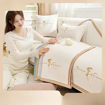 Подушка для дивана из синели Four Seasons, универсальная новинка 2024 года, легкий роскошный чехол для дивана High Sense, нескользящая подушка 70*70