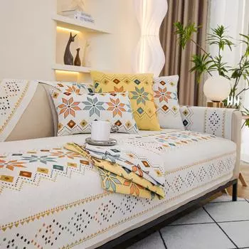 Подушка для дивана из синели Four Seasons, универсальная простая современная ткань, чехол для дивана, легкая роскошная подушка высокого класса, кожаное полотенце, лето 70X70