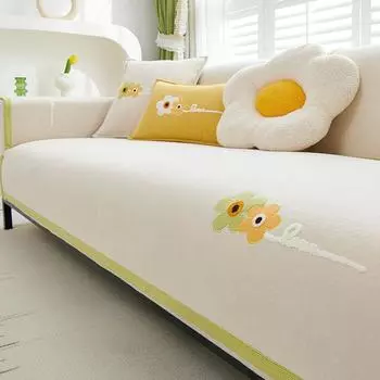 Подушка для дивана из синели Four Seasons, универсальный современный простой нескользящий кожаный чехол для сиденья дивана 70*70cm