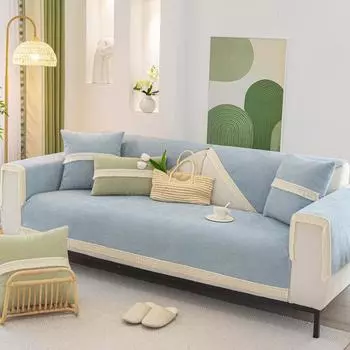 Подушка для дивана из синели, легкая подушка во французском кремовом стиле, универсальный чехол на четыре сезона, тканевые нескользящие подушки для сидения 70*70cm