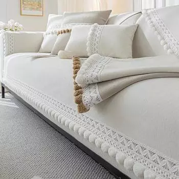 Подушка для дивана из синели, легкая подушка во французском кремовом стиле, универсальный чехол на четыре сезона, тканевые нескользящие подушки для сидения 70*70cm