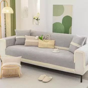 Подушка для дивана из синели, легкая подушка во французском кремовом стиле, универсальный чехол на четыре сезона, тканевые нескользящие подушки для сидения 70*70cm