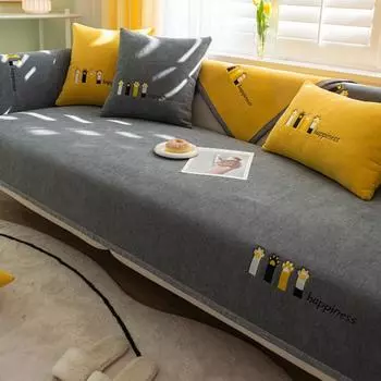 Подушка для дивана из синели на все времена, кожаная ткань, нескользящий чехол в скандинавском стиле, полное покрытие, современная простая подушка для сиденья 70*70cm