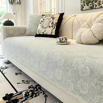 Подушка для дивана из синели с цветочным узором, Нескользящий чехол для дивана для гостиной, универсальная подушка для дивана на четыре сезона, современное украшение для дома 70x70