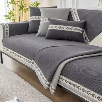 Подушка для дивана из синели с цветочными линиями, универсальная подушка на четыре сезона, простая современная нескользящая кожаная подушка для дивана, тканевое полотенце 70x70cm 1pcs