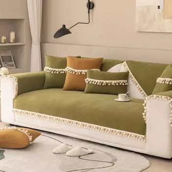 Подушка для дивана из синели с кисточками, универсальная подушка Four Seasons, чехол для дивана, универсальная ткань 70*70