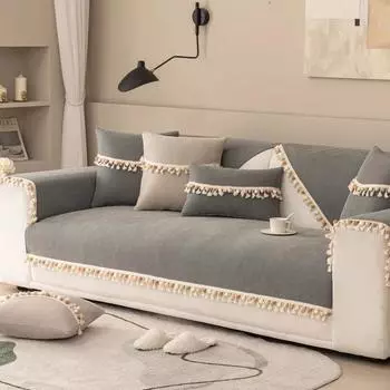 Подушка для дивана из синели с кисточками, известная в Интернете, новая четырехсезонная универсальная подушка, чехол для дивана, универсальный чехол, ткань 70x70