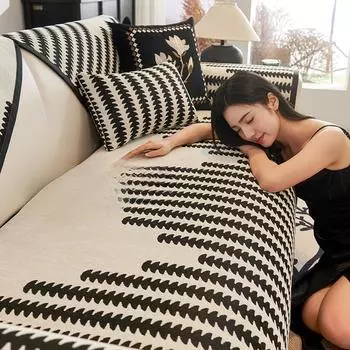 Подушка для дивана из синели, скандинавская высококачественная универсальная подушка для сиденья Four Seasons, нескользящая кожаная легкая роскошная подушка, простой новый тканевый чехол 70*70