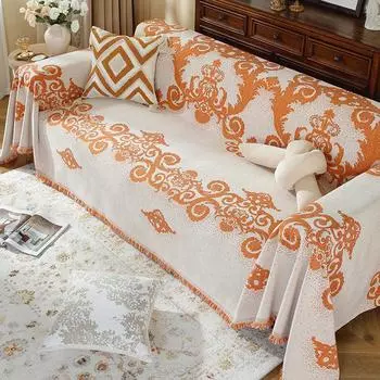 Подушка для дивана из синели. Современная простая подушка для дивана, устойчивая к кошачьим царапинам. Универсальное нескользящее высококачественное полотенце на спинку дивана для всех сезонов. 180*130cm