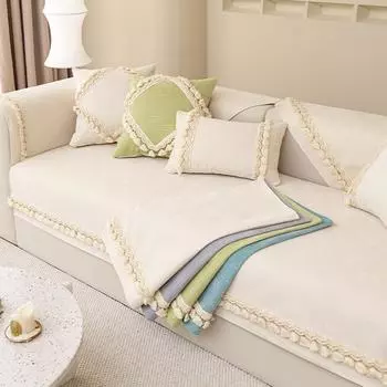 Подушка для дивана из синели, тканевый чехол для дивана, универсальный чехол для дивана Four Seasons, универсальные подушки для сидений, нескользящий чехол для дивана, все включено 70*70cm