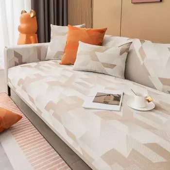 Подушка для дивана из синели, универсальная нескользящая подушка для сидения Four Seasons, простой современный чехол для дивана с геометрическим узором, полотенце для рук 70*70cm