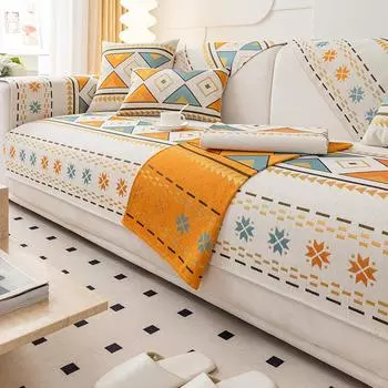 Подушка для дивана из синели, универсальная нескользящая подушка для сиденья на все времена года, новый кожаный чехол для дивана, высококачественная легкая роскошная ткань 70*70cm