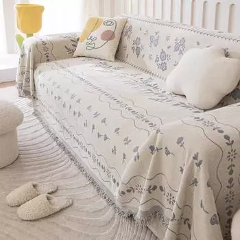 Подушка для дивана из синели, универсальная подушка для дивана в богемном этническом стиле, полное покрытие, ткань для гостиной, американский чехол для дивана 180*130