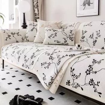 Подушка для дивана из синели, универсальная нескользящая подушка на четыре сезона, легкая французская кремовая подушка для дивана, тканевый чехол 70*70cm