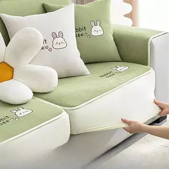 Подушка для дивана из синели, универсальная спинка для четырех сезонов, кожаный чехол для дивана, нескользящие подушки для сиденья 60*60