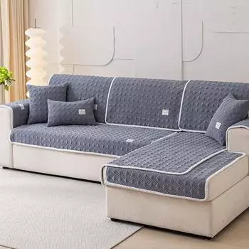 Подушка для дивана из синели, универсальная простая современная подушка для четырех сезонов, подушка для сиденья, нескользящий чехол для подушки, чехол для полотенец на спинку, тканевый чехол 30*50 синий