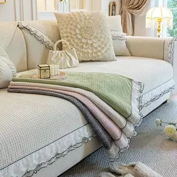 Подушка для дивана из синели, универсальная противоскользящая подушка на четыре сезона, простая современная ткань с защитой от царапин, чехол для дивана 70*70cm