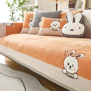 Подушка для дивана из синели, универсальная, простая, современная, с мультяшным рисунком, нескользящий коврик для сиденья, универсальный чехол для дивана, одеяло, полотенце 70*70cm