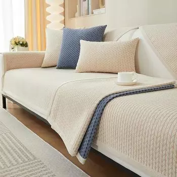 Подушка для дивана из синели, универсальная нескользящая подушка на четыре сезона, простая, современная, усовершенствованная, однотонная, тканевый чехол для дивана 70*70cm