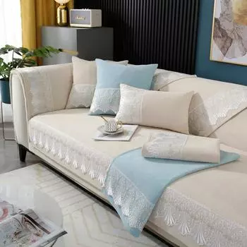 Подушка для дивана из синели, универсальная нескользящая современная тканевая подушка для французского дивана, четыре сезона, чехол для дивана, подушка 70*70cm