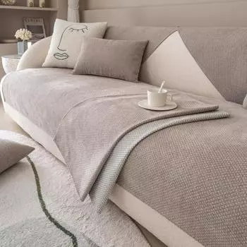 Подушка для дивана из синели, универсальная, простая, в современном стиле, Нескользящий чехол для дивана, однотонная подушка, чехол на спинку, ткань 70*70cm