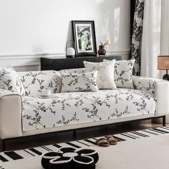 Подушка для дивана из синели, универсальная противоскользящая ткань Four Seasons, маленькая подушка для чехла на диван с цветочным рисунком 70*70cm