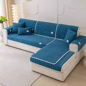 Подушка для дивана из синели, универсальная простая современная подушка для четырех сезонов, подушка для сиденья, нескользящий чехол для подушки, чехол для полотенец на спинку, тканевый чехол 30*50 синий