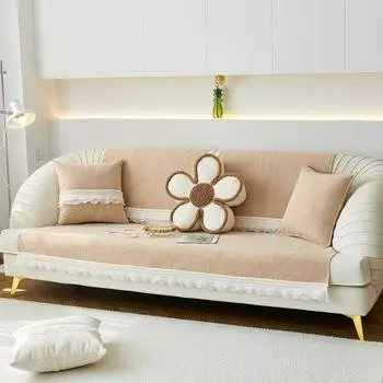 Подушка для дивана из синели, универсальная нескользящая подушка на четыре сезона, легкая роскошная кожаная подушка для дивана, тканевая подушка 70*70cm