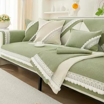 Подушка для дивана из синели, универсальная современная простая нескользящая подушка для дивана с прямым рядом, кожаный чехол на сиденье, ткань 70*70cm