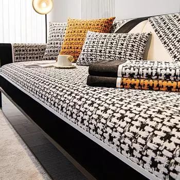 Подушка для дивана из синели, универсальная противоскользящая лента Four Seasons, новинка 2024, легкий роскошный чехол для дивана, тканевый чехол на спинку 70*70